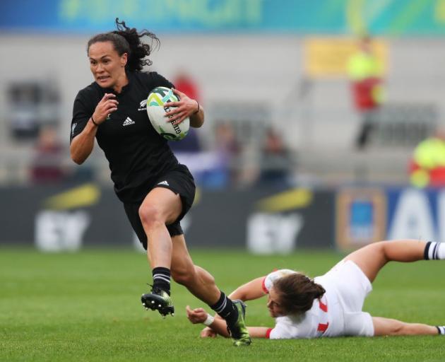 Portia Woodman in action for the Black Ferns against the USA. Photo: Getty Images