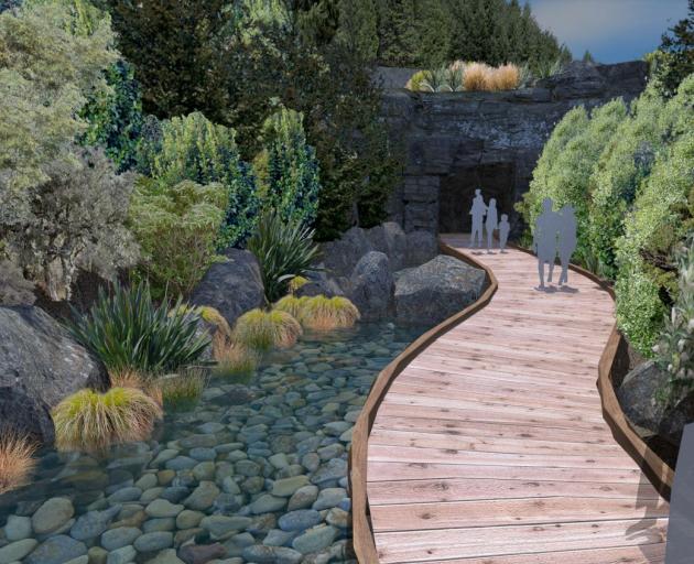 An artist’s drawing of the proposed entrance to an "Eco-Cave" in Queenstown, mooted as New...