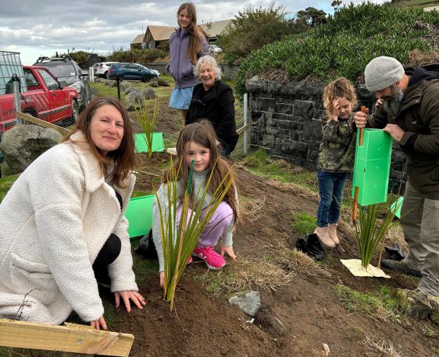 Korako Karetai whānau members (from left) Louise Arriaga Power, Lydia Arriaga Power (9), Lola...