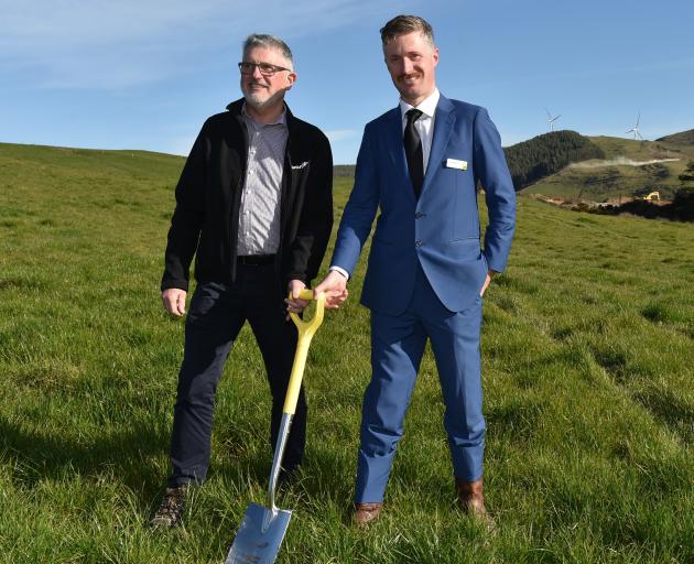 Mercury executive general manager portfolio Phil Gibson (left)  and Gore district councillor Joe...