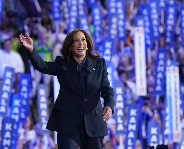 Kamala Harris takes the stage at the  Democratic National Convention in Chicago where she...