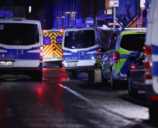 Police vehicles at the site of the stabbing in the German city of Solingen. Photo: Reuters 