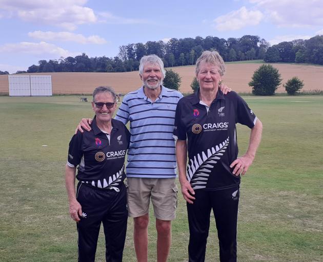 Meeting up again in England are former King’s High School pupils (from left) Paul Facoory, David...