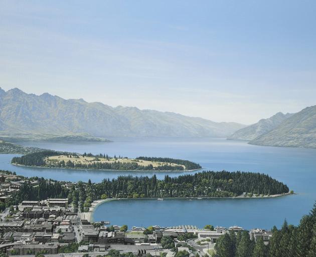 A painting of Queenstown created by Christchurch artist Sean Fietje. PHOTO: SUPPLIED