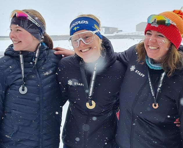 At the prizegiving at the New Zealand biathlon championships at the Snow Farm on the Pisa Range...