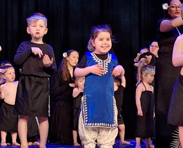 Blue Duck Early Learning Centre children Theo McWilliam, 4, and Aalia Batth, 2, put their best...