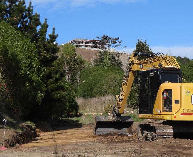 An contractor excavator works on the new Cape Wanbrow reserve carpark off Test St this week....