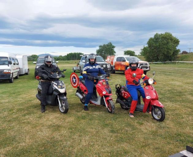 Preparing to take on the Southern Scooter Challenge are Glenn Davidson and his daughters Olivia...