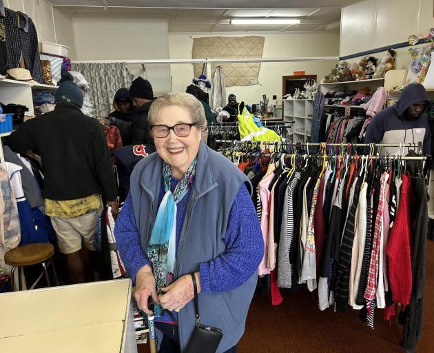 Roxburgh Thrift Shop committee president Lorraine Hansen celebrates the committee’s $17,000...