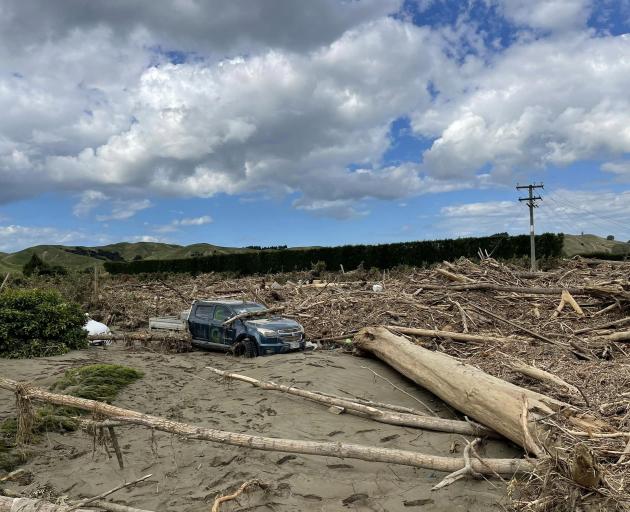 Forestry slash washed up on a Gisborne beach following Cyclone Gabrielle last year. PHOTO: ODT FILES