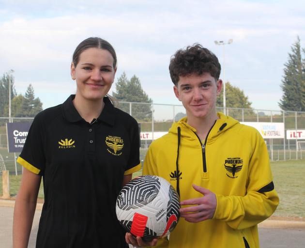 Maisy McDonald, 17, and Daniel Nelson, 16, are representing Southland at the Wellington Phoenix...