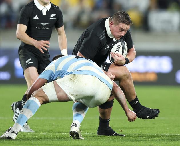 Ethan de Groot was injured in the All Blacks' loss to Argentina. Photo: Getty Images