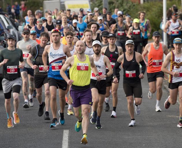 Runners leave Portobello at the start of the Dunedin Marathon in 2023. File photo: Gerard O'Brien 