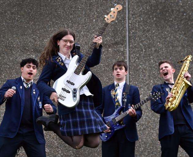 Taieri College student band Valetta (from left) Reef Tamihana, Chiara Crompton Bray, Charlie...