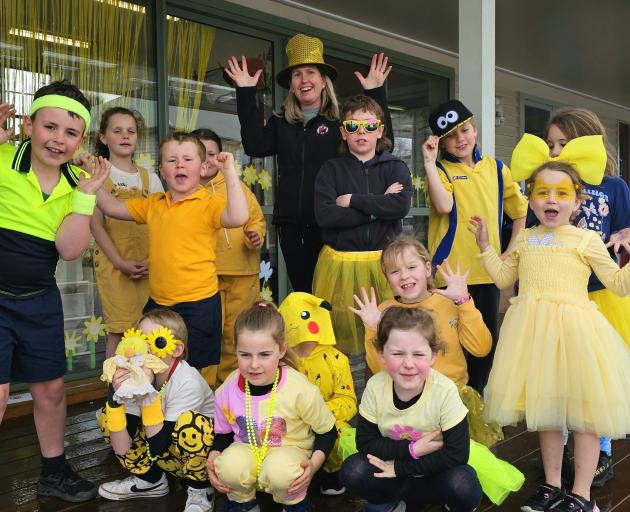 Pupils at Waimate Main School are ready to celebrate Daffodil Day this Friday. PHOTO: CONNOR HALEY