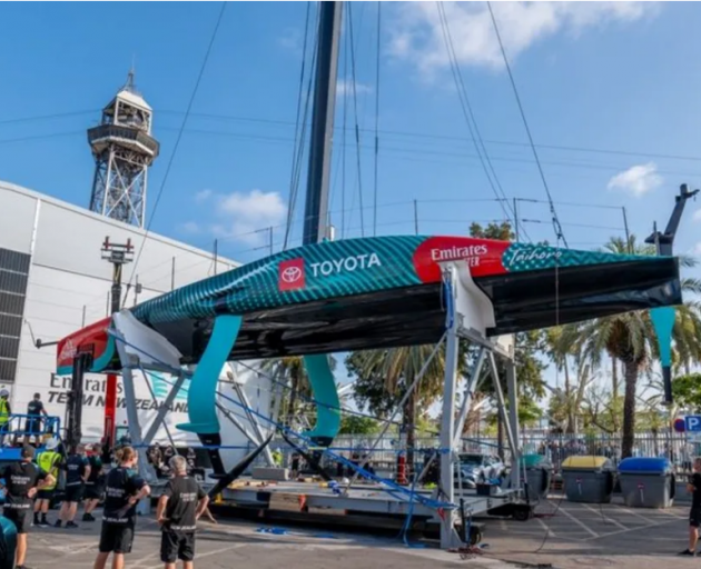 Team New Zealand boat Taihoro in Barcelona. Photo: TEAM NEW ZEALAND