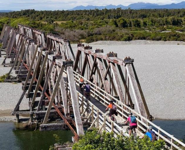 The old Totara River rail bridge will be closed from Monday. PHOTO: WEST COAST WILDERNESS TRAIL