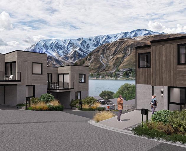 An artist’s render shows what the planned Frankton Road Villas’ Alpine Cabins will look like....