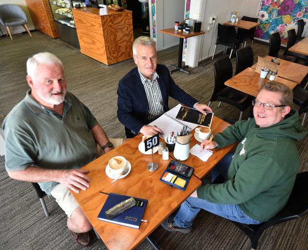 Mosgiel-Taieri Community Board members (from left) Austen Banks, Andrew Simms and Regan Horrell...