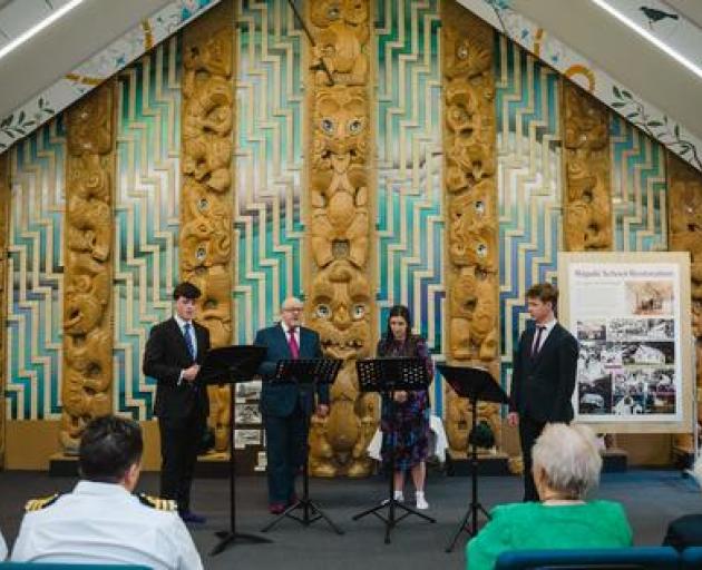 The Canterbury Association Oxfords Project vocal quartet performed at the afternoon fundraiser...