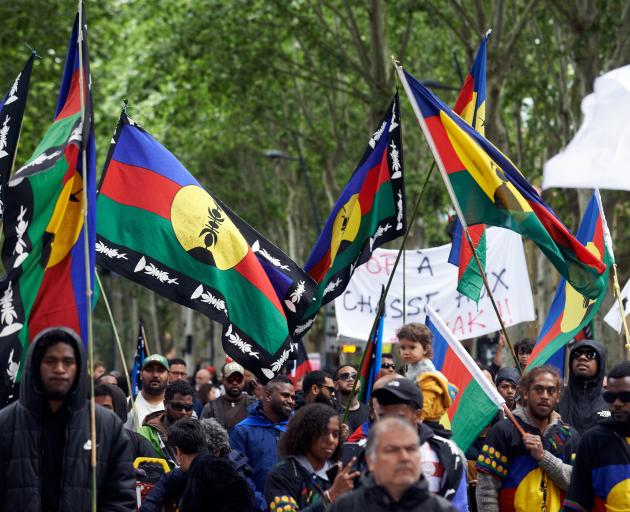 New Caledonians (Kanaks) of Toulouse are taking to the streets in protest against the...