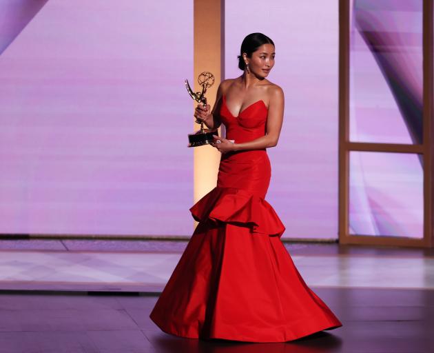 New Zealand-born actress Anna Sawai after accepting her award for best drama actress at the Emmy...