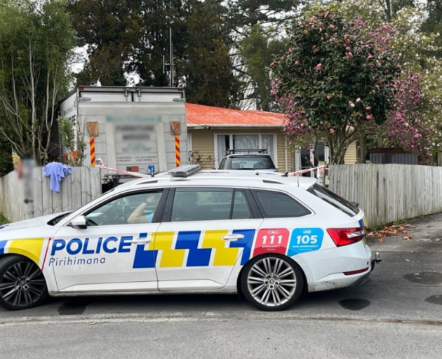 Police at the scene in Bader, Hamilton. Photo: RNZ