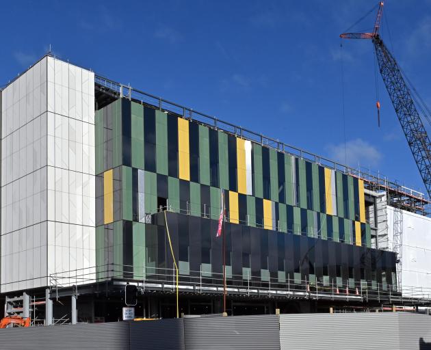 Glazing on the north face of the new Dunedin hospital in-patient building.