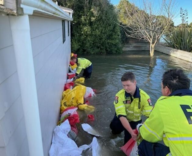 Southbridge and Leeston volunteer fire brigades were called out to assist with placing sandbags...