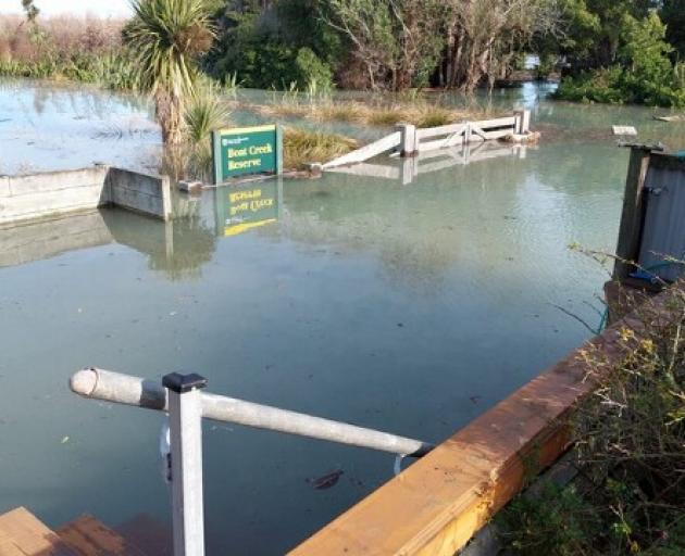 The water was 25m/l off of flooding the closest property at Rakaia Huts. Photo: Supplied