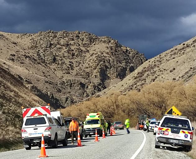 Emergency services at the scene of the crash. Photo: Regan Harris