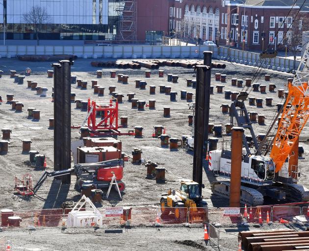 The piles for the new Dunedin hospital’s in-patient building. An internal document proposes...