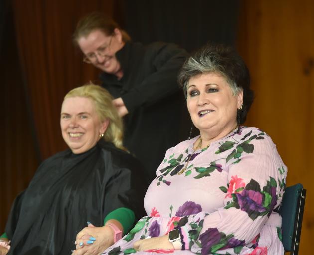 Sarah Davies (left) supports pensive principal Lindy Cavanagh-Monaghan, as Tiffany Lamb cuts to...