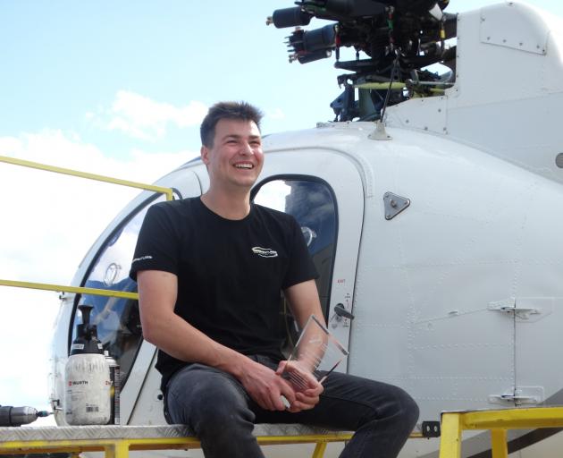 Heliventures engineer Callum Ruddenklau was named Young Aviator of the Year at the New Zealand...