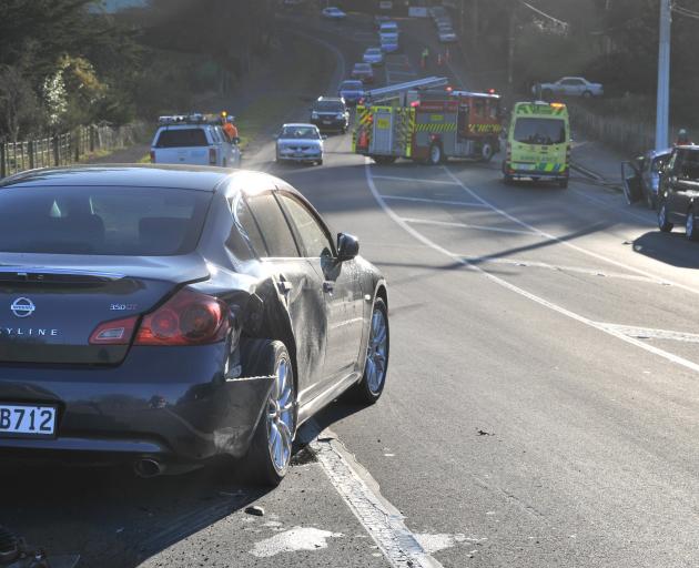 The crash left Taieri Rd in Halfway Bush blocked for a time. Photo: Christine O'Connor