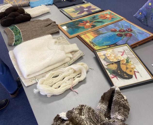 Items for display on the Timaru Group of Creative Fibre’s show and tell table.