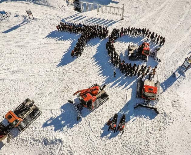 Cardrona staff pay tribute to Tom Campbell. Photo: Danny Warley