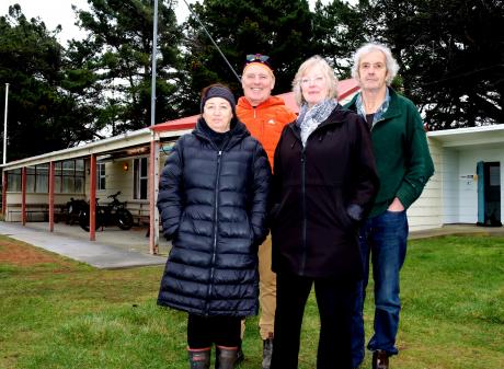 Keeping the community informed are Aramoana Civil Defence Committee members (from left) Vicki...