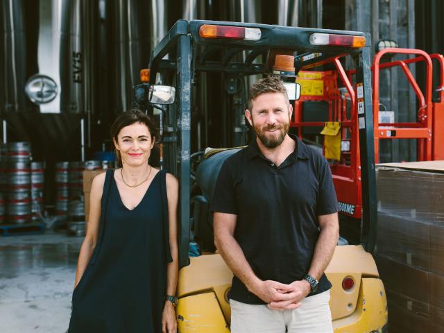 Kirsty McKay and Mike Sutherland from Matakana’s Sawmill Brewery.