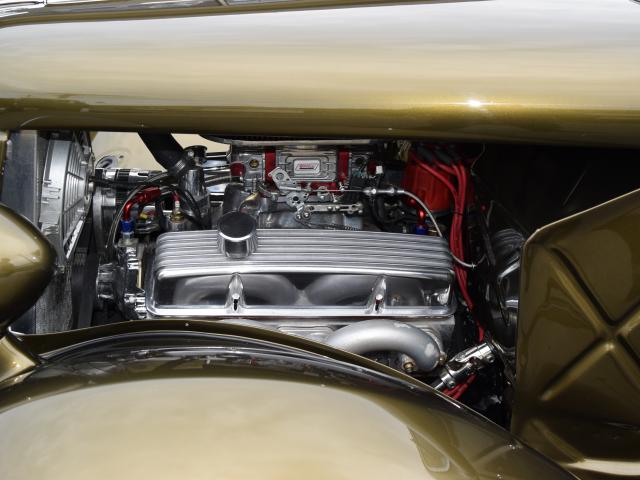 Heaps of horses . . . The engine of Mr White’s 1935 Ford coupe.