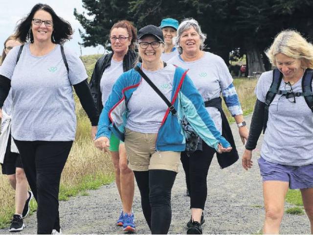 Stepping out . . . The walking team from the Community Wellbeing North Canterbury Trust head off...