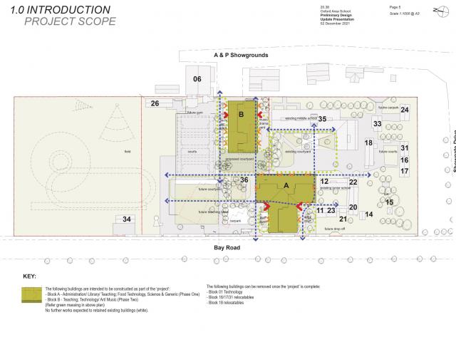 Image showing the first two stages of Oxford Area School’s redevelopment. Image: Supplied by...