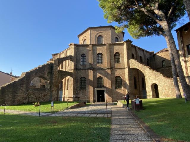 The exterior of the Basilica of San Vitale.