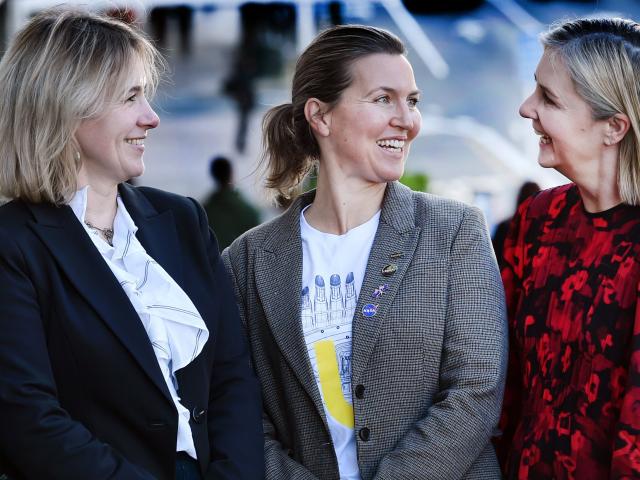 Discussing in Dunedin this week their various governance roles are Jo Hay (left), from North...