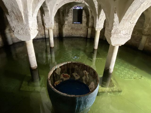 Flooded crypt in the Basilica St Francis.