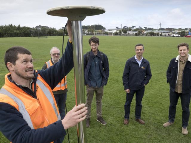 University of Otago School of Surveying senior technician Craig Tidey demonstrates one of five...