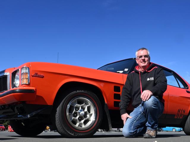 Holden Enthusiasts Club of Otago treasurer Steve Toomey shows off his restored 1978 Holden GTS...