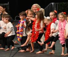 Young performers from Arthur Burns Preschool take the stage on the second day of 31st Otago...