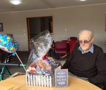 Happier times ... Maurice Skinner, of Winton, celebrates Christmas at the Cargill Lifecare rest...