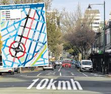 The Dunedin City Council’s proposal for speed-limit changes in the central city. PHOTO: STEPHEN...